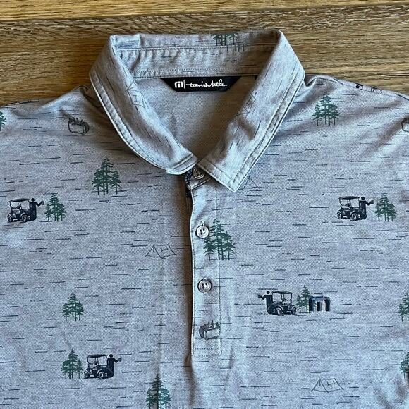 Travis Mathew Outfresh Pima Cotton Golf Polo Gray XL Preppy Camp Golf Cart EUC! - Picture 3 of 9